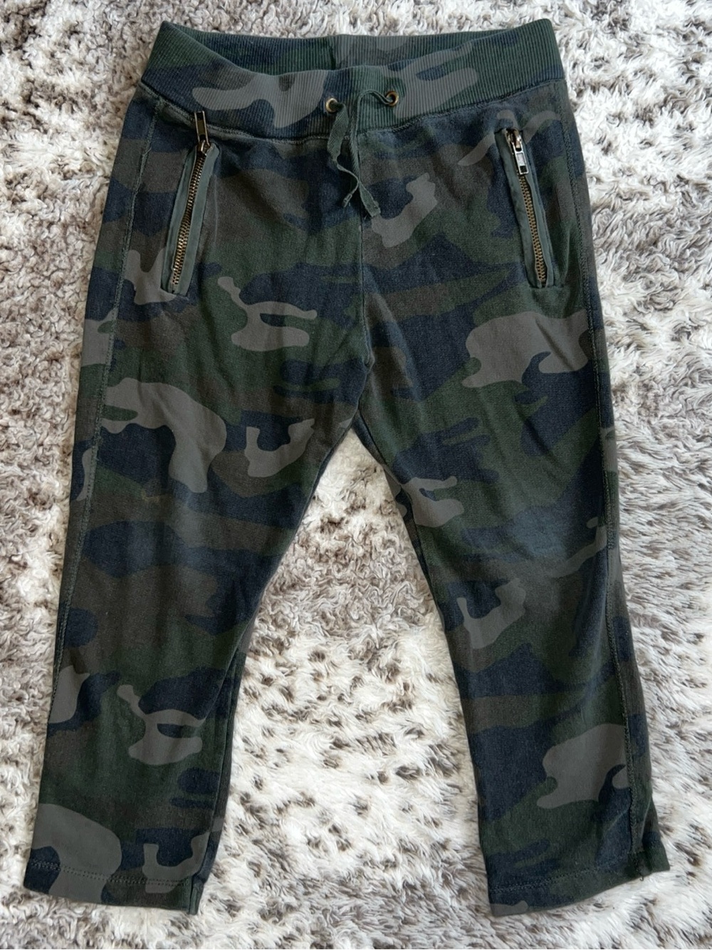 Zara Kids Camo Jogger Sweatpants 3-4 Years Drawstring Zip Pockets